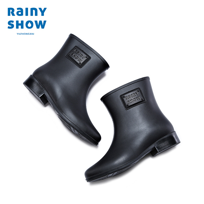 「雨靴也可以这么潮」欧美时尚女士雨鞋哑光低筒雨靴