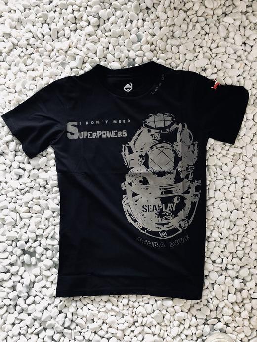 【周边T恤】SEAPLAY 酷黑 潜水主题T恤 男款 商品图4