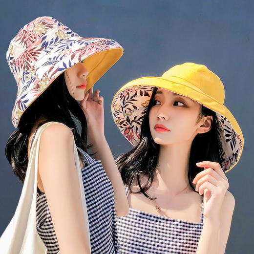 【双面可戴】可折叠大檐防晒百搭渔夫遮阳帽 商品图0