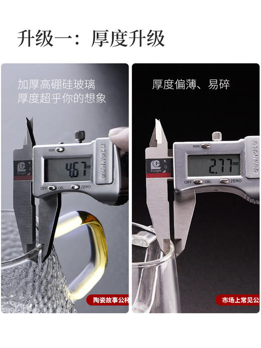 公道杯-玻璃公道杯-锤纹琳琅公杯大小2款 商品图4