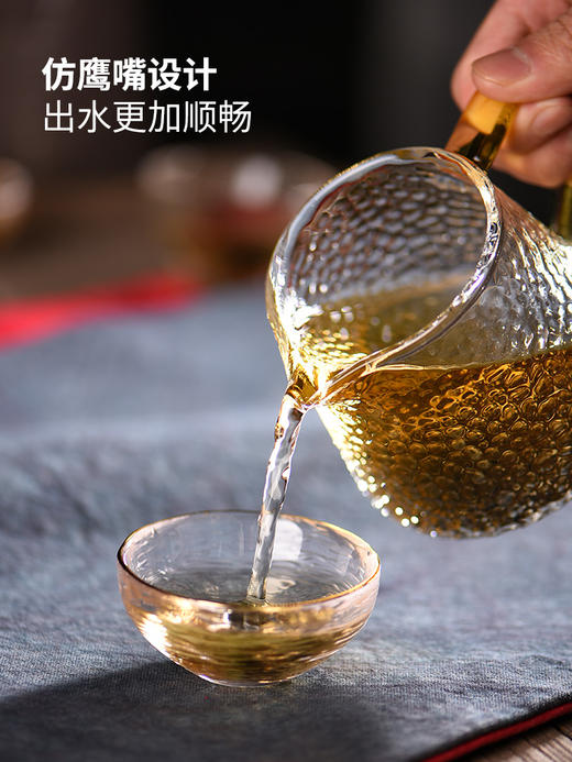 公道杯-玻璃公道杯-锤纹琳琅公杯大小2款 商品图1
