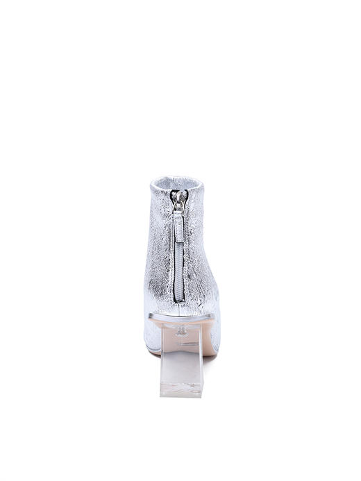 水晶跟银色羊皮高跟靴  银色 商品图2