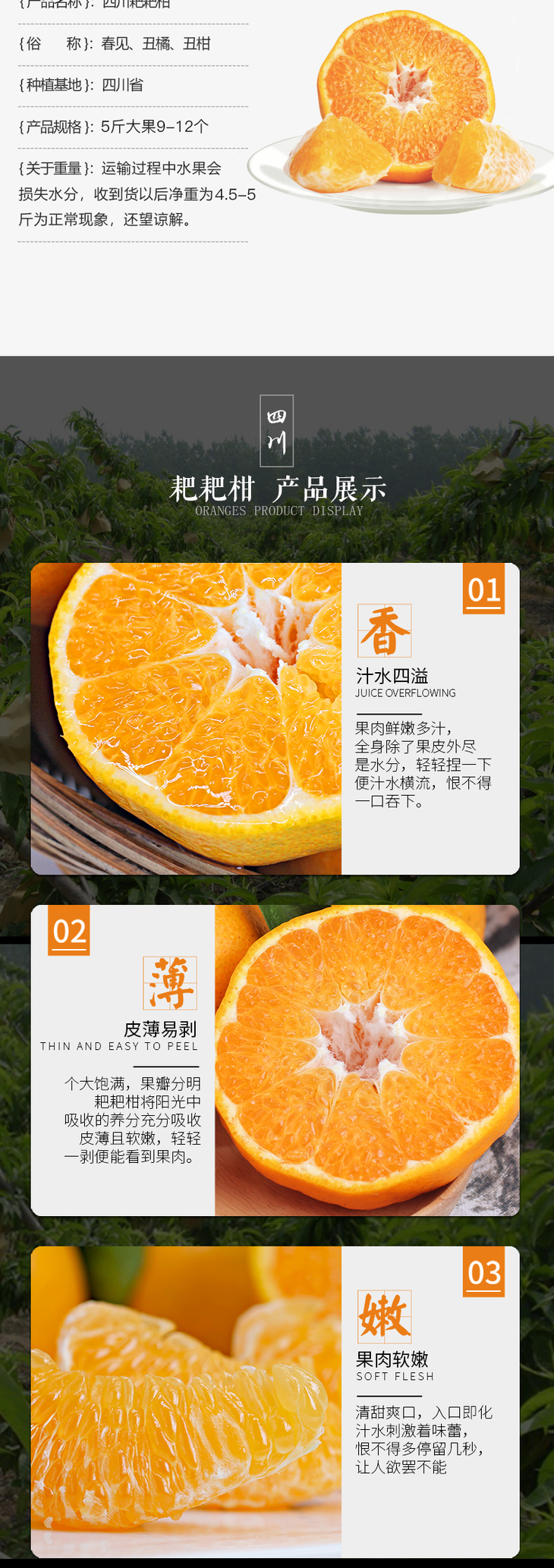 【原产地直采】 【绝对鲜果】四川春见粑粑柑