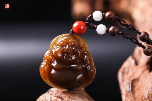 【笑目慈颜】和田糖玉老坑料弥勒佛吊坠，净重12.74g，赠证书 商品图0