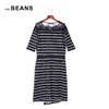 VIA BEANS 圆领蕾丝横条纹短袖连身裙\9022200011 商品缩略图3