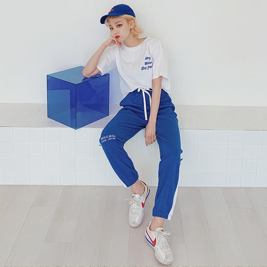 韩都衣舍2019春装新款韩版女装时髦两件套休闲运动套装LU8268荃 商品图1
