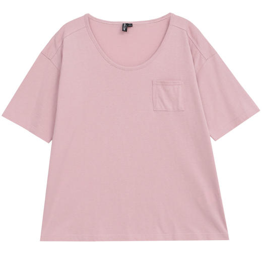 韩都衣舍2019夏装新款女装韩版学生打底圆领宽松短袖T恤DL12168喆 商品图4