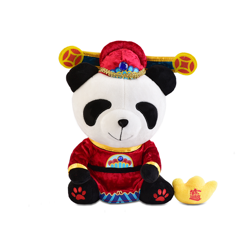 熊猫屋pandahouse中号坐姿小财神毛绒公仔