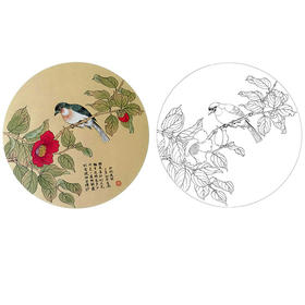 戴青池工笔花鸟小品白描底稿-多种白描尺寸可选-DQ04