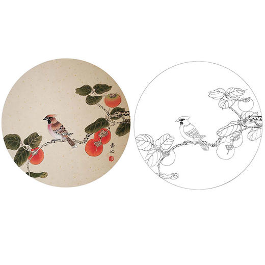戴青池工笔花鸟小品白描底稿-多种白描尺寸可选-DQ19 商品图0