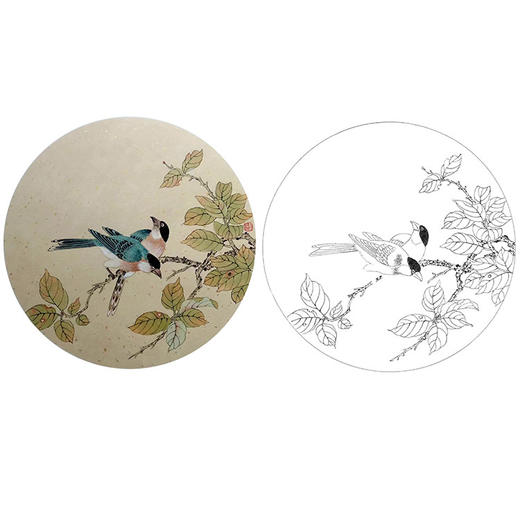 戴青池工笔花鸟小品白描底稿-多种白描尺寸可选-DQ24 商品图0