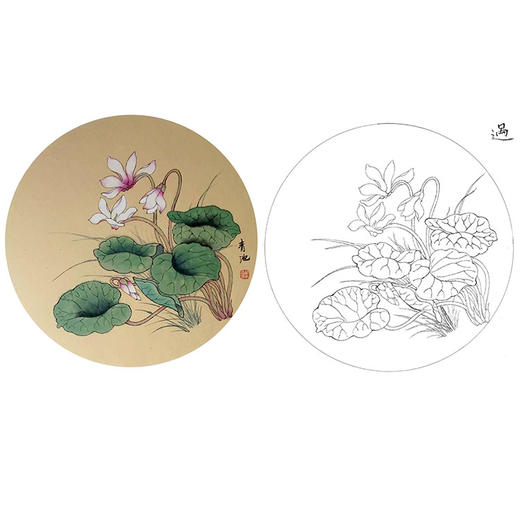 戴青池工笔花鸟小品白描底稿-多种白描尺寸可选-DQ23 商品图0