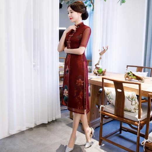 F-PB9052初春新款假两件改良旗袍连衣裙 商品图2