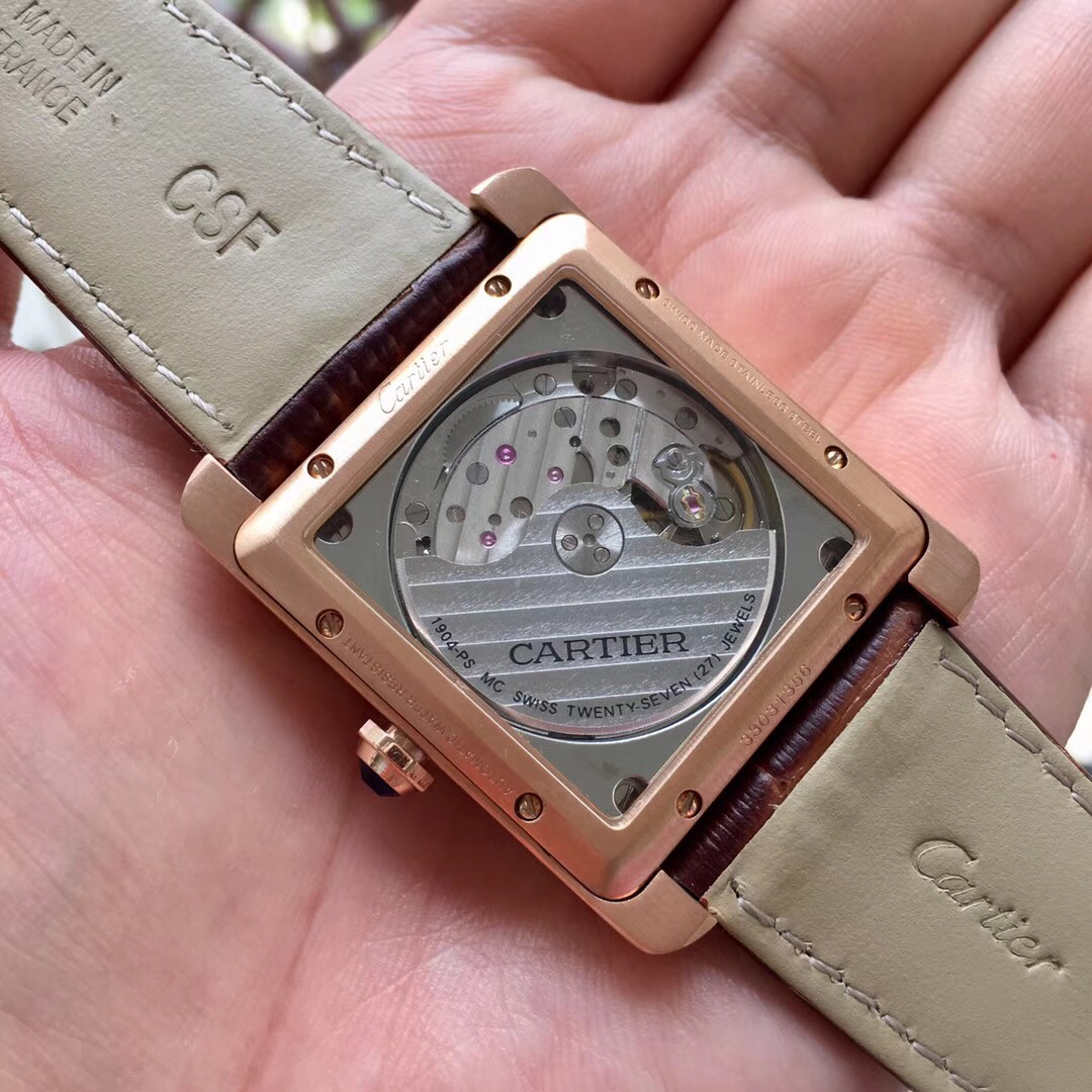 cartier-卡地亚 刘德华同款 坦克系列自动机械男表 搭载原版cal.