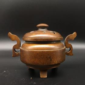 五福双耳铜香炉（回流）