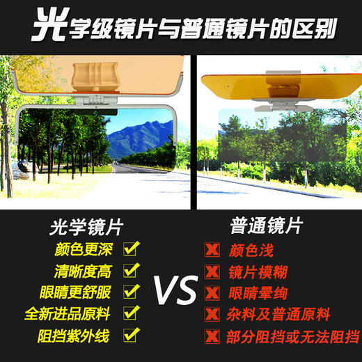 「360度调节日夜两用防眩目」司机护目镜 车载太阳镜 防远光夜视镜 商品图4