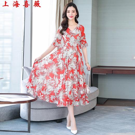 GZM-kml1302新款大摆雪纺连衣裙女夏V领波西米亚沙滩裙海边度假仙女长裙 商品图2