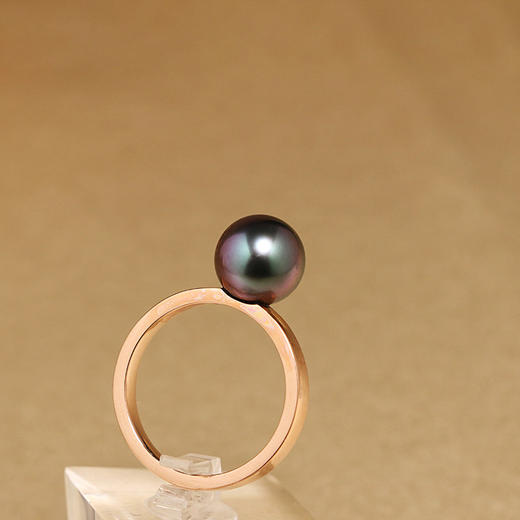 【定制·约10个工作日】甄珠贝 it ring 大溪地黑珍珠戒指18K玫瑰金戒圈时尚大牌超赞工艺 商品图2