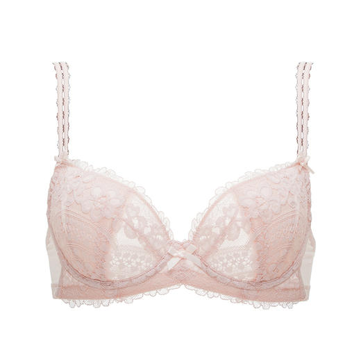 奶糖派棉花糖超薄单层大胸显小外露肩带舒适透气女大胸内衣 商品图3