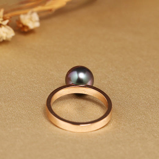 【定制·约10个工作日】甄珠贝 it ring 大溪地黑珍珠戒指18K玫瑰金戒圈时尚大牌超赞工艺 商品图4