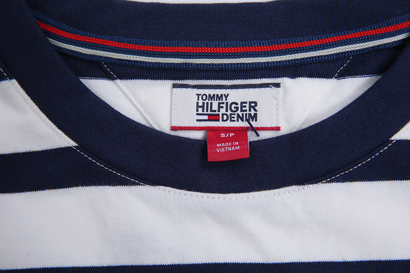Tommy Hilfiger,tommyhilfiger背包 纽约大宝 tommy hilfiger 女 休闲百搭柔软圆领印花条纹长袖t恤女