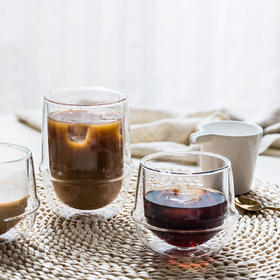 摩登主妇 耐热高硼硅玻璃水杯隔热防烫防爆家用泡茶杯子咖啡牛奶