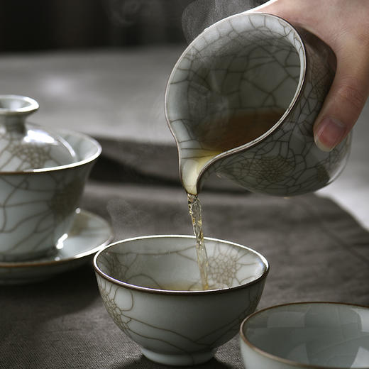 茶杯-陶瓷品茗杯-姚安平全手工  龙泉青瓷 月白 梅子青8款 商品图5