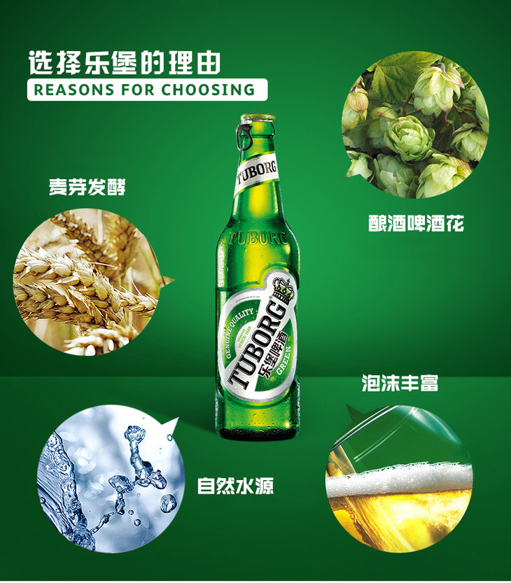 乐堡啤酒瓶装495ml12瓶整箱装嘉士伯出品