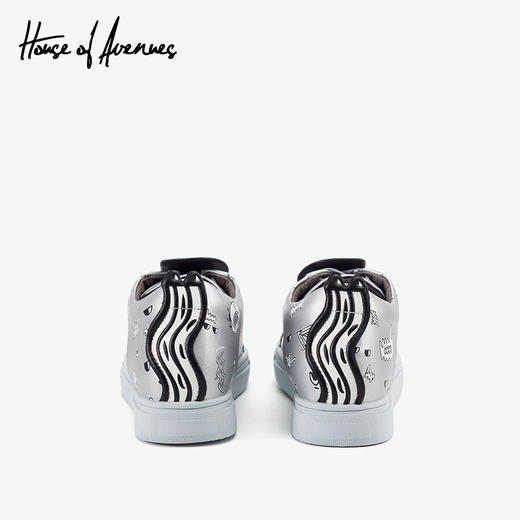 house of avenues运动鞋女可拆卸眼镜配饰休闲鞋卡通印花板鞋4021 商品图4