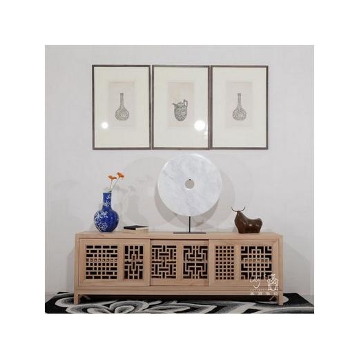 水曲柳三门花格柜 商品图0