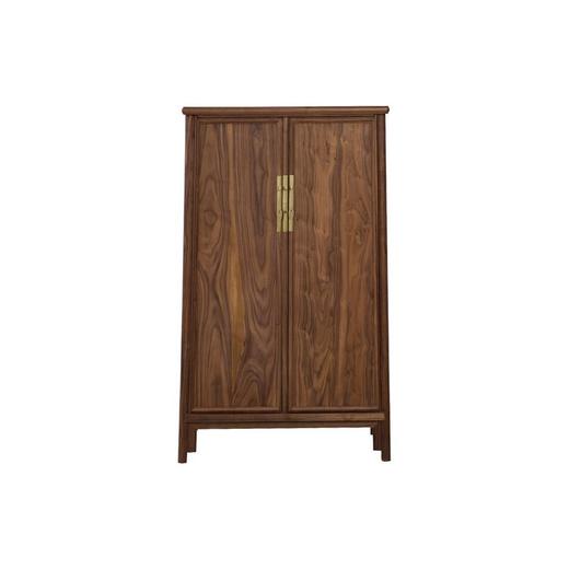 新仿黑胡桃木+贴皮板新中式面条柜中号柜柜子QN1611001676 Newly made Black walnut wood Reproduction Ming cabinet 商品图0