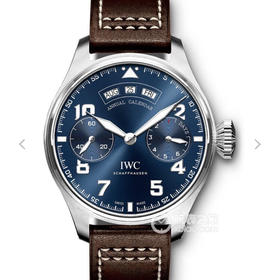 万国大型飞行员系列IW502703。年历大飞全真功能，7天动能 Big Pilot 年历表 表为基础，最特别之处是将整个金质摆陀雕刻成 小王子站在星球上 表壳采用了316L钢电18k金 46mm