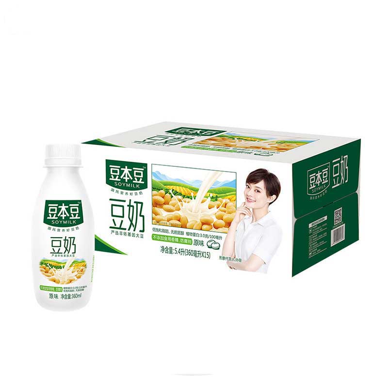 胶瓶豆本豆原味豆奶360ml15瓶