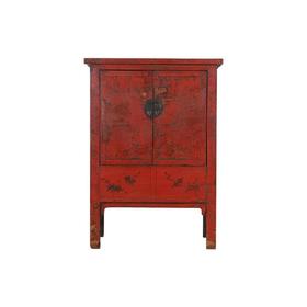 清晚期红漆中号描金柜  编号:Q0410030630  尺寸:96*49*131cm