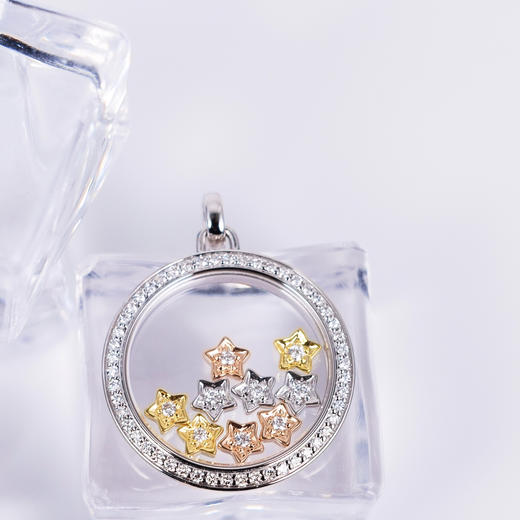 「繁星」钻石黄金白金玫瑰金吊坠 商品图0