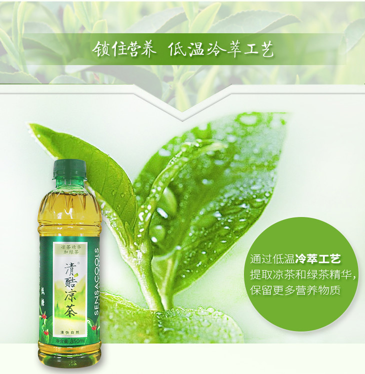 清酷 凉茶 绿茶饮料350ml*24瓶