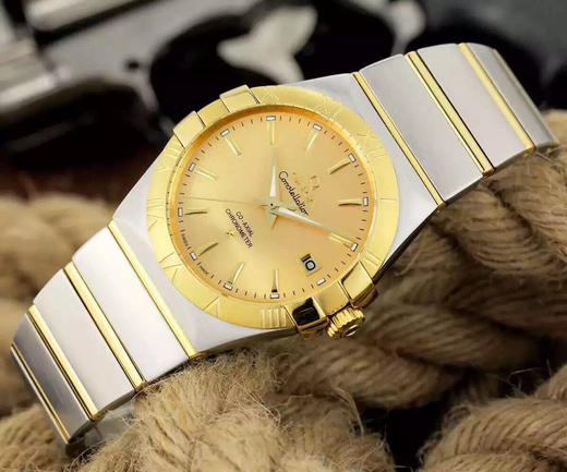 V6欧米茄星座系列123.20.38.21.08.001机械男士手表，大号38.5mm，小号35.5mm。精钢镀18k表链表壳，8500全自动机械机芯，蓝宝石镜面 商品图5