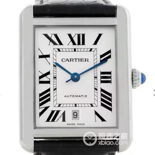 V6卡地亚坦克系列W5200027，瑞士2824自动机械机芯，表径：40.85x31毫米，表壳厚度：7.65毫米，表壳材质：精钢,男士手表，皮表带，密底 商品图0