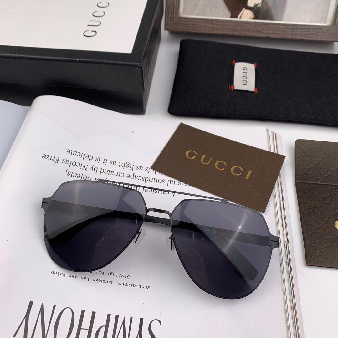 春季特惠220 gucci 官网原版 2019新款太阳眼镜 全金属时尚大方框墨镜