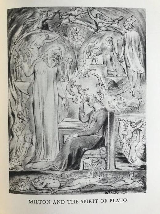 双面书威廉布莱克插图 弥尔顿《欢乐颂》《沉思颂》 配精美插图 精装16开带书匣 商品图9