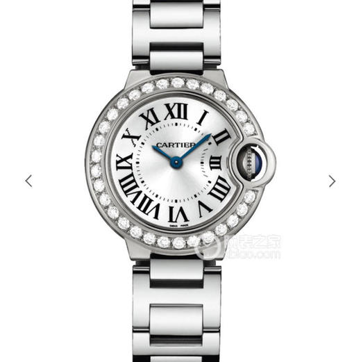 3A卡地亚蓝气球WE9003z3，原装瑞士Cal.057石英机芯表径：28.5毫米，表壳厚度：9.35毫米，表镜材质：蓝宝石水晶玻璃，背透：密底 商品图0