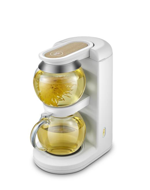 鸣盏煮茶器小全自动加厚玻璃家用电热水壶多功能黑花茶饮机养生壶 创新沙漏造型 茶水分离 商品图0