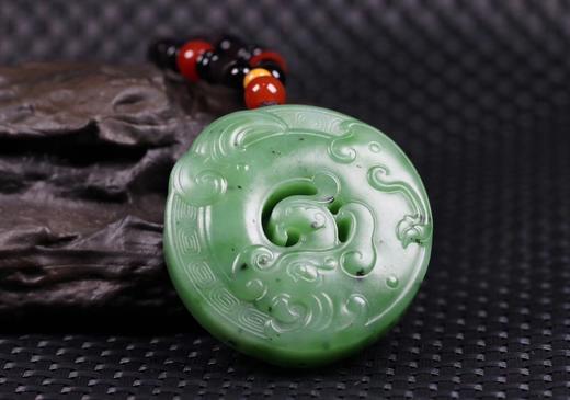 【龙凤呈祥】和田玉（碧玉）挂件 商品图1
