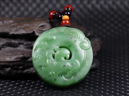 【龙凤呈祥】和田玉（碧玉）挂件 商品图0