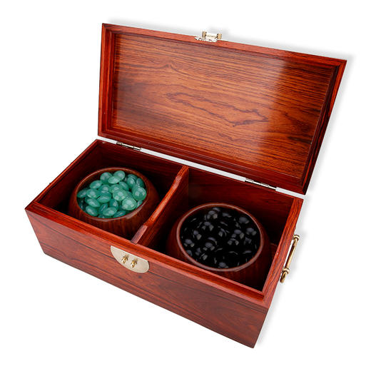 如玉亮光双面凸云子套装 红酸木外木盒+花梨木棋罐+如玉亮光双面凸云子 商品图4
