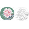 李晓明工笔花鸟白描底稿-牡丹团扇四小品之三-多种白描尺寸可选-K022 商品缩略图0