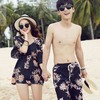 【泳装】.金格尔情侣泳衣套装比基尼三件套泳衣女保守遮肚海边沙滩情侣泳装 商品缩略图1