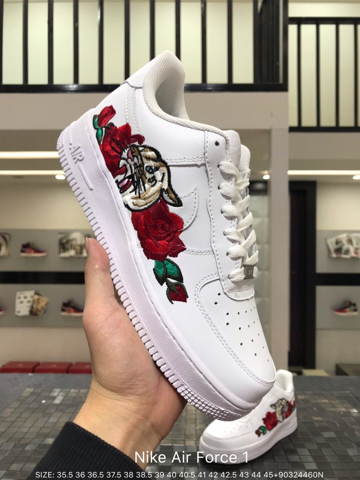 耐克nike air force 1"07空军一号刺绣玫瑰虎头休闲时尚板鞋315115