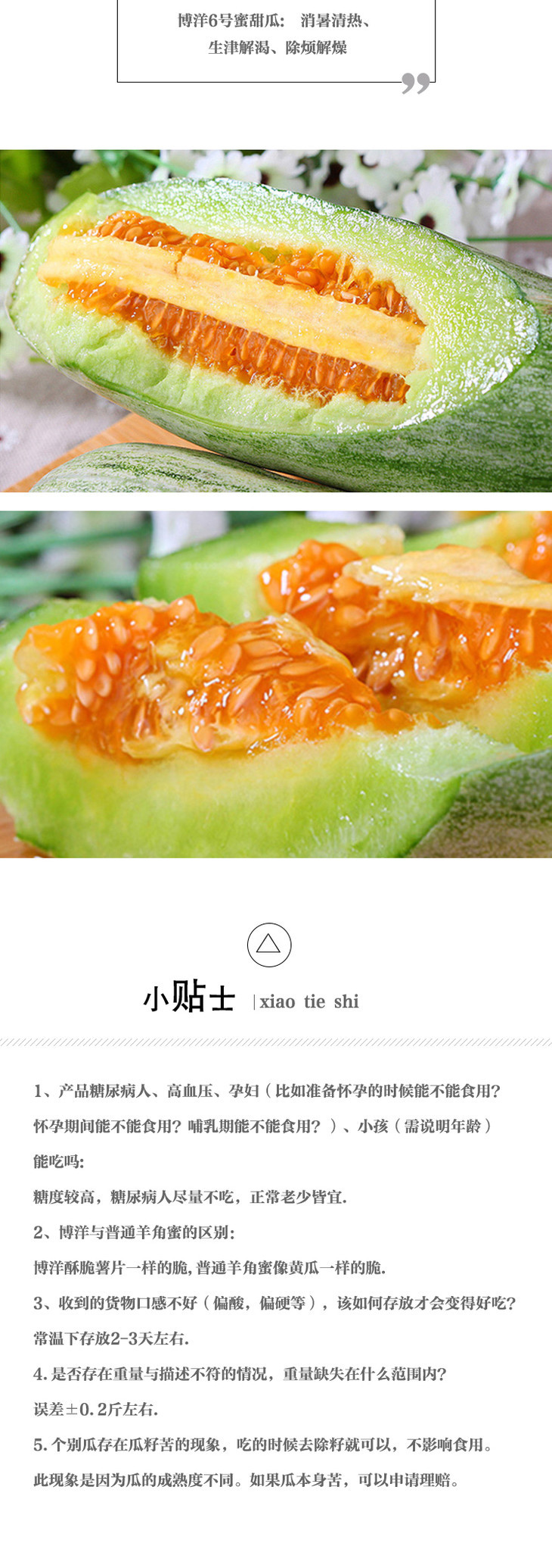 香甜过瘾 博洋6号羊角蜜甜瓜 | 清甜爽脆 营养丰富 香