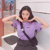 韩都衣舍2019夏装新款女装韩版宽松纯棉中长上装短袖T恤EQ12533婋 商品缩略图1